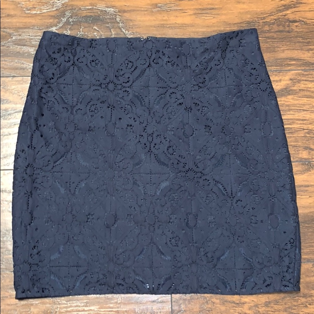 Navy Banana Republic Lace Skirt